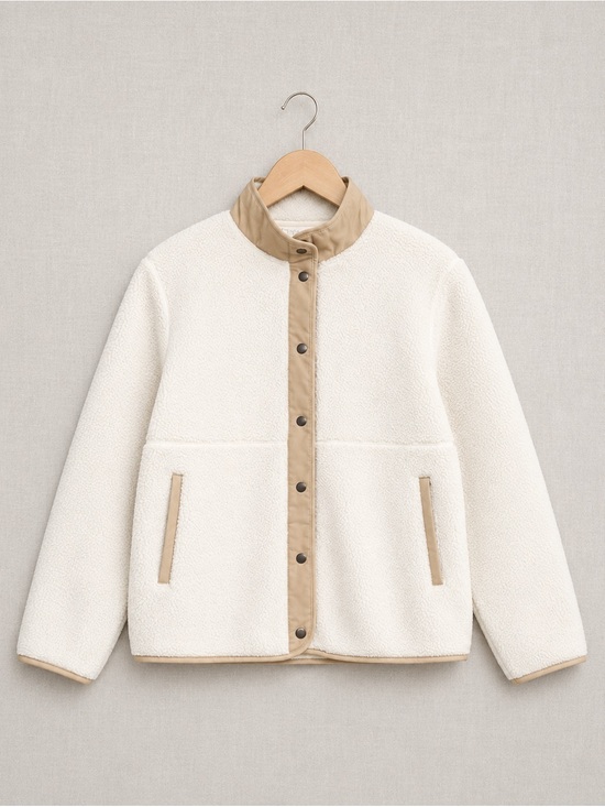 Northern Reflections Jackets & Blazers - Northern Reflections Cream and Tan Teddy Jacket